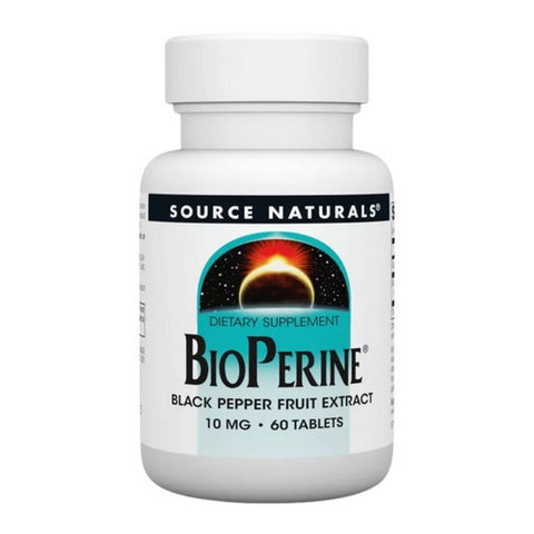 Source Naturals, Bioperine Black Pepper Fruit Extract, 10 MG, 60 Tabs Source Naturals