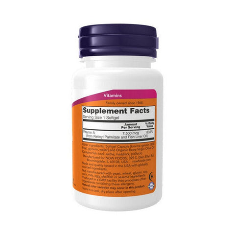 Now Foods, Vitamin A 25,000, 100 Softgels Now Foods