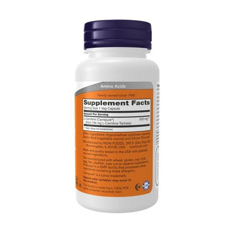 Now Foods, L-Carnitine, 500 mg, 60 Caps Now Foods