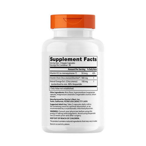 Doctors Best, Vein Support With DiosVein and MenaQ7, 60 Veggie Caps Doctors Best
