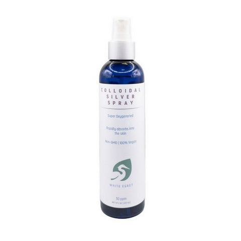 Colloidal Silver Spray 30 PPM 8 Oz by White Egret