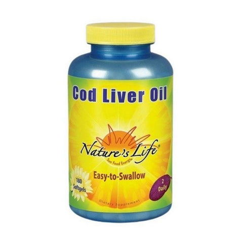 Nature's Life, Cod Liver Oil, 1000 mg, 180 Softgels Nature's Life